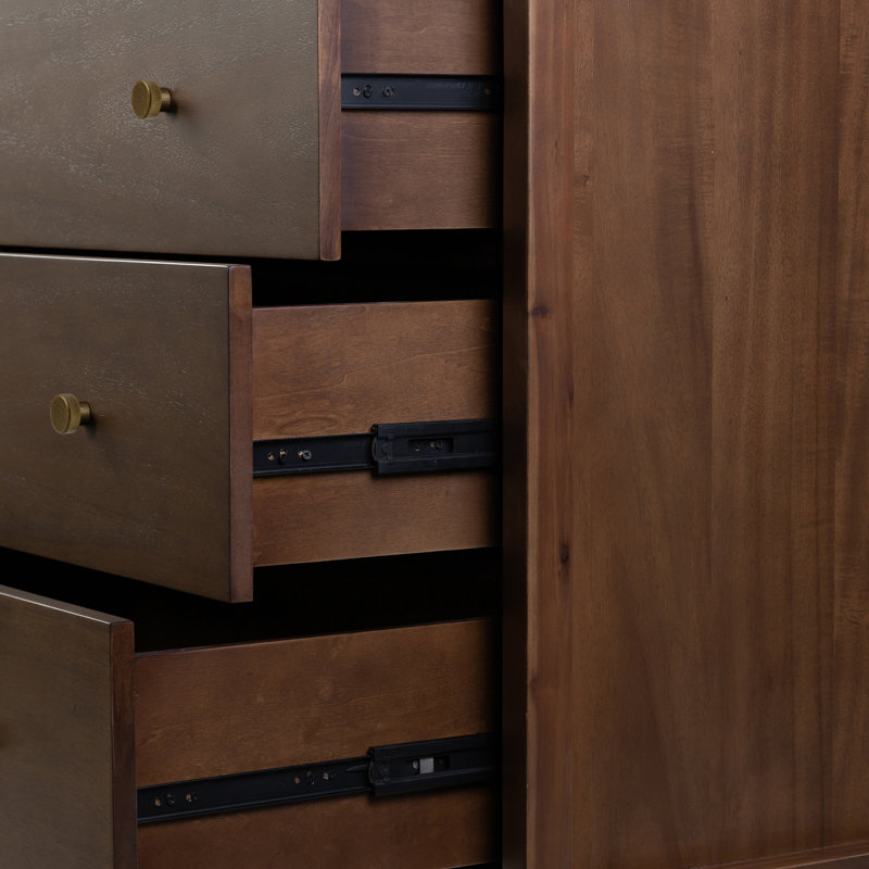 Sullivan 10 Drawer Dresser in Saddle Tan, Brown