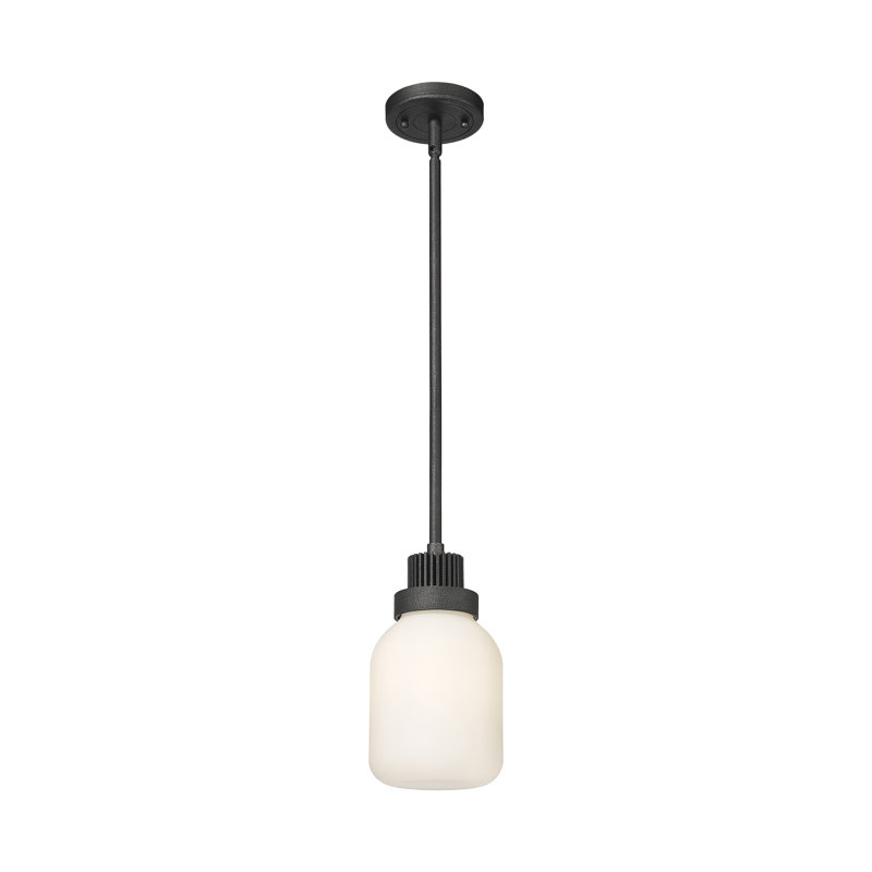 Arkin 1 - Light Single Drop Pendant Pendant, Matte White, Weathered Zinc