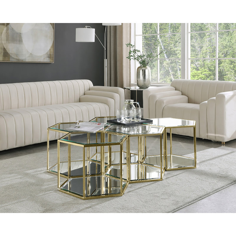 Dickerson 2 - Piece Glass Top Living Room Table Set