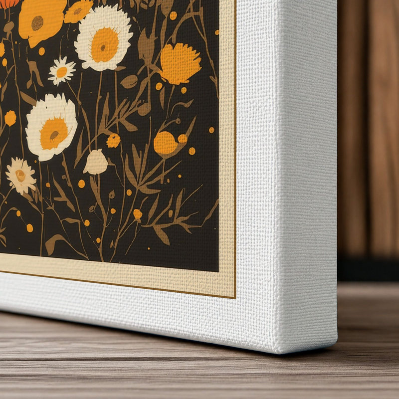Wildflower Garden Botanical - Wrapped Canvas, 30x20 - 76.2 x 50.8 cm, White Border