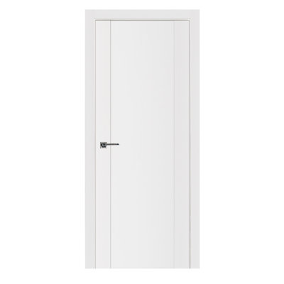Stile 001 Pre-Hung Soft White Laminated Modern Interior Door