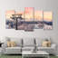 «Skiing on Snowy Mountain» - Toile tendue 5 pièces-92829099