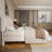 White  Boucle Floating Bed with Light,Queen-443969285