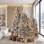 Ensemble d'arbres de Noël 3 pièces avec éclairage à DEL blanc chaud et branches en pleurs pour la décoration intérieure