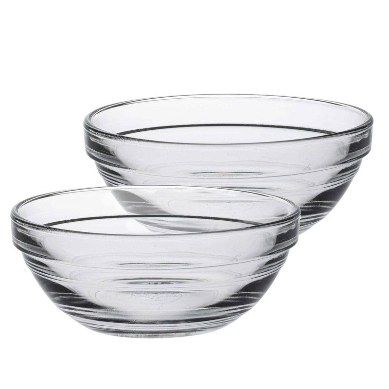 Duralex - Lys Glass Stacking Bowls for Kitchen, 4.3cm H x 10.5cm W x 4.3cm D