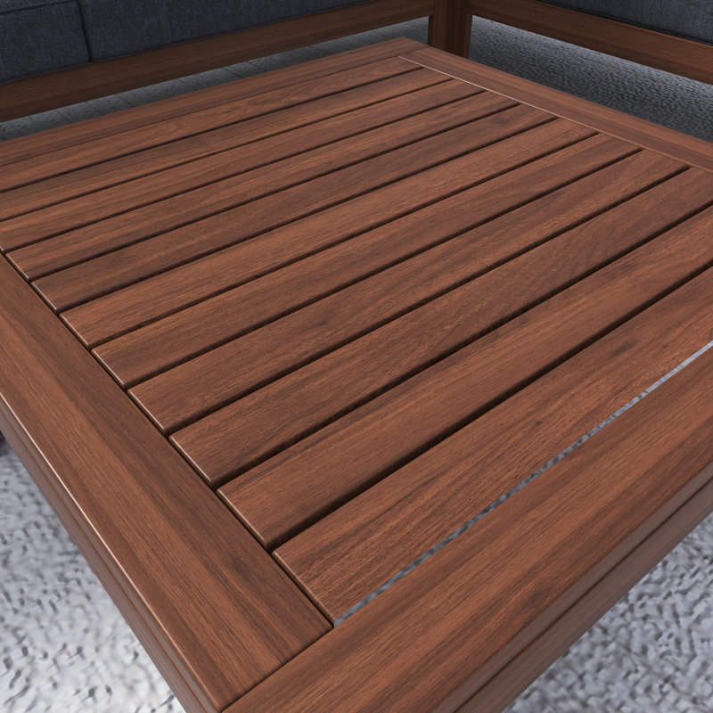 Ensemble de canapés modulaires d'extérieur en bois 4 pièces avec table 4 pièces