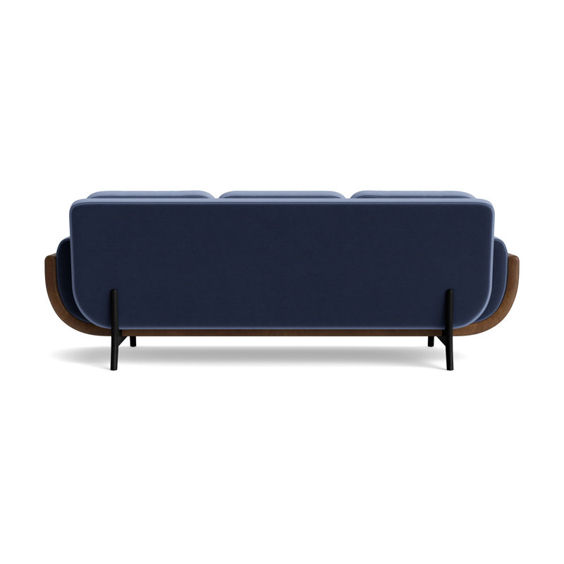 Regatta 90 Sofa, Performance Velvet - Indigo/Bedford - Tobacco, Black