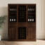 Buffet modulaire brun noyer avec 32 étagères à vin - Armoire en option chic