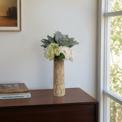 Gracie Oaks 14" Savu Medium Brown Glass Vase