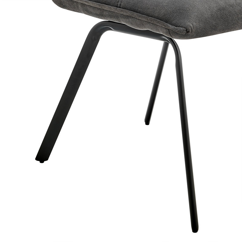 Rylee 19'' H Fabric Upholstered Metal Side Chair, Gray