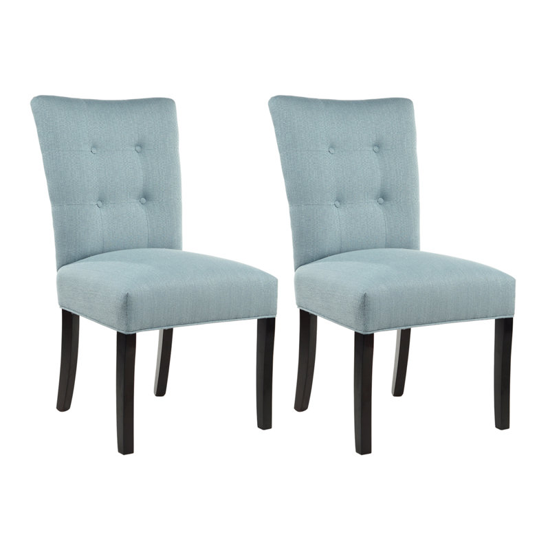 18'' H Tufted Upholstered Side Chair, Candice Bay Blue