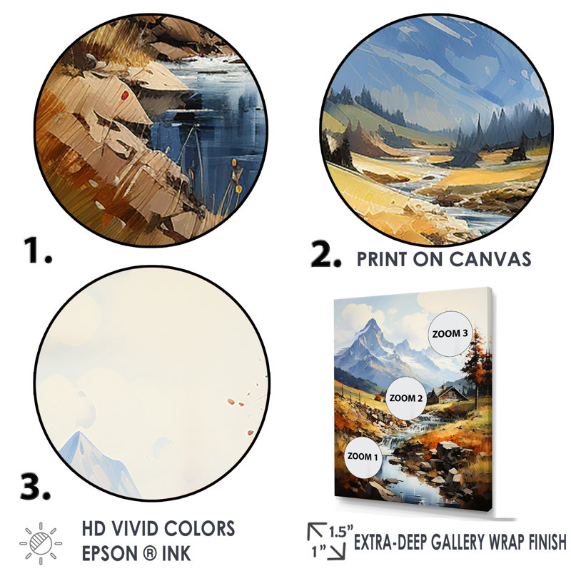 Paysage alpin du ruisseau Nostalgia, Toile tendue, H 32 po x l 16 po x P 1 po