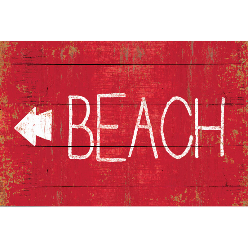 Beach Sign - Wrapped Canvas Art Prints, 20cm H x 30cm W