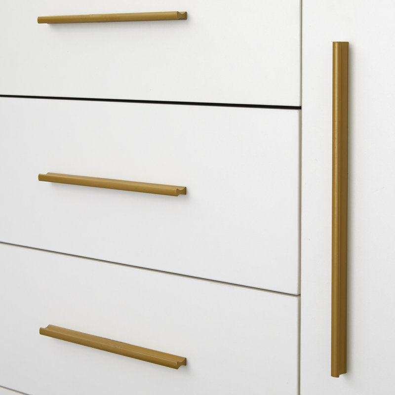 White and Gold Modern Sideboard with Sled Legs