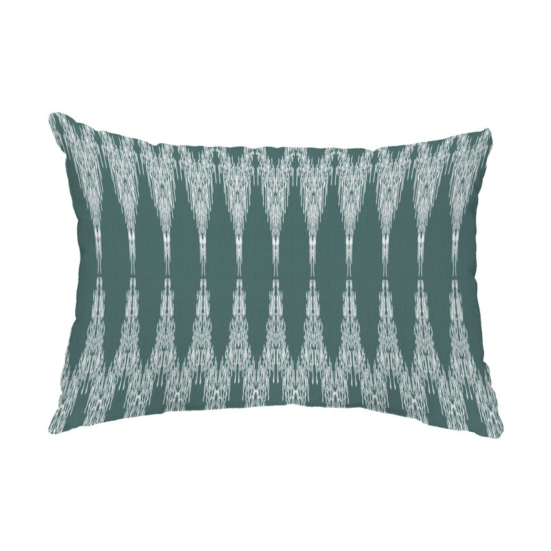 Geometric Outdoor Reversible Throw Pillow, Green