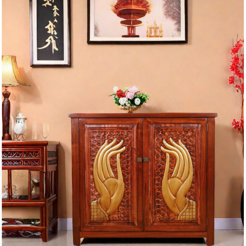 Armoire d'appoint en bois massif Elm