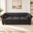 81.1" Classic Chesterfield 3 Seater Sofa, Faux Leather Tufted Couch with Rolled Arm Nailhead Trim Low Back for Living Room-167124978