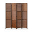 Cloison pliante 4 panneaux en bois massif brun