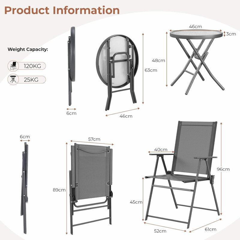 Patio Dining Set with, Grey