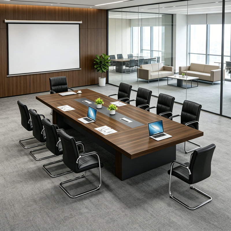 Table de conférence Searfoss, Brown, 29.53" H x 118.11" L x 51.18" D