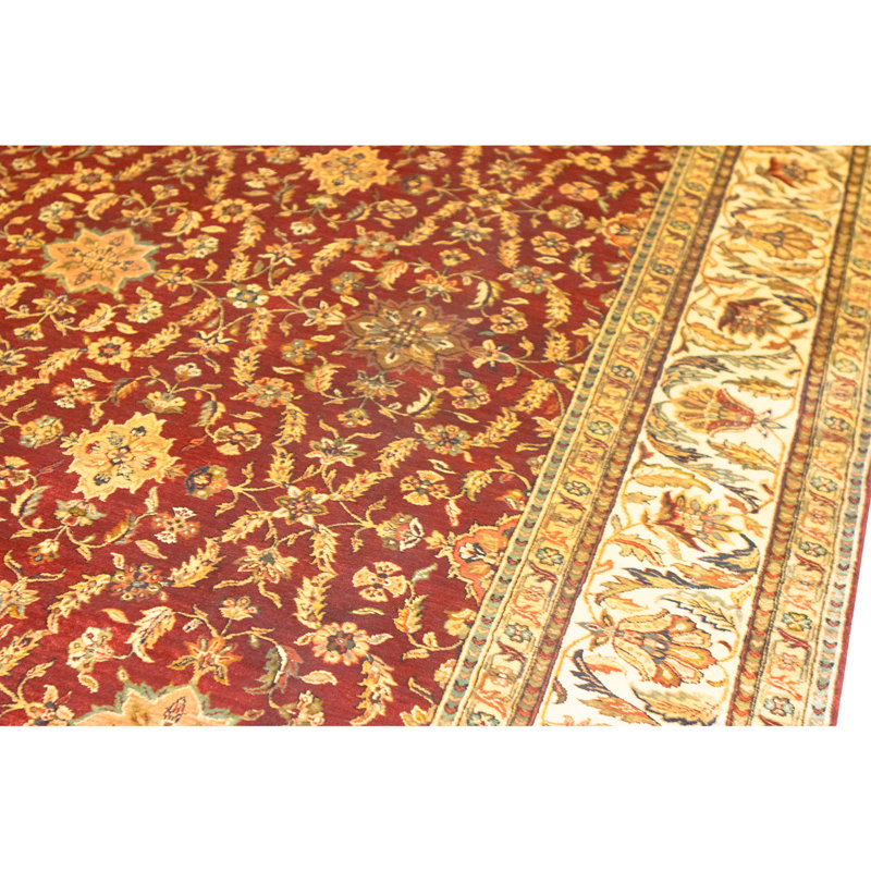 High-Quality Hand-Knotted Red And Gold Area Rug