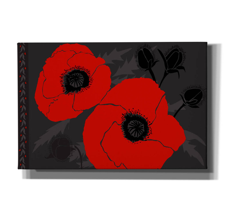 «Beauts Rouges 4» par Art Licensing Studio, art mural sur toile, H 40 po x l 60 po x P 1,5 po