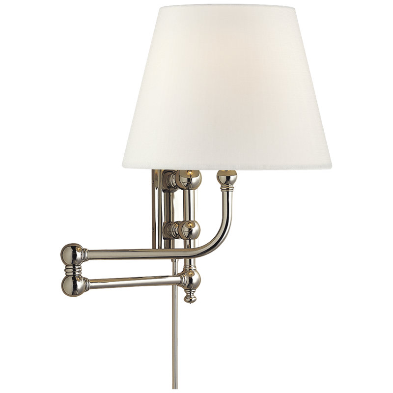Chapman & Myers Pimlico Swing Arm, Polished Nickel, Fabric