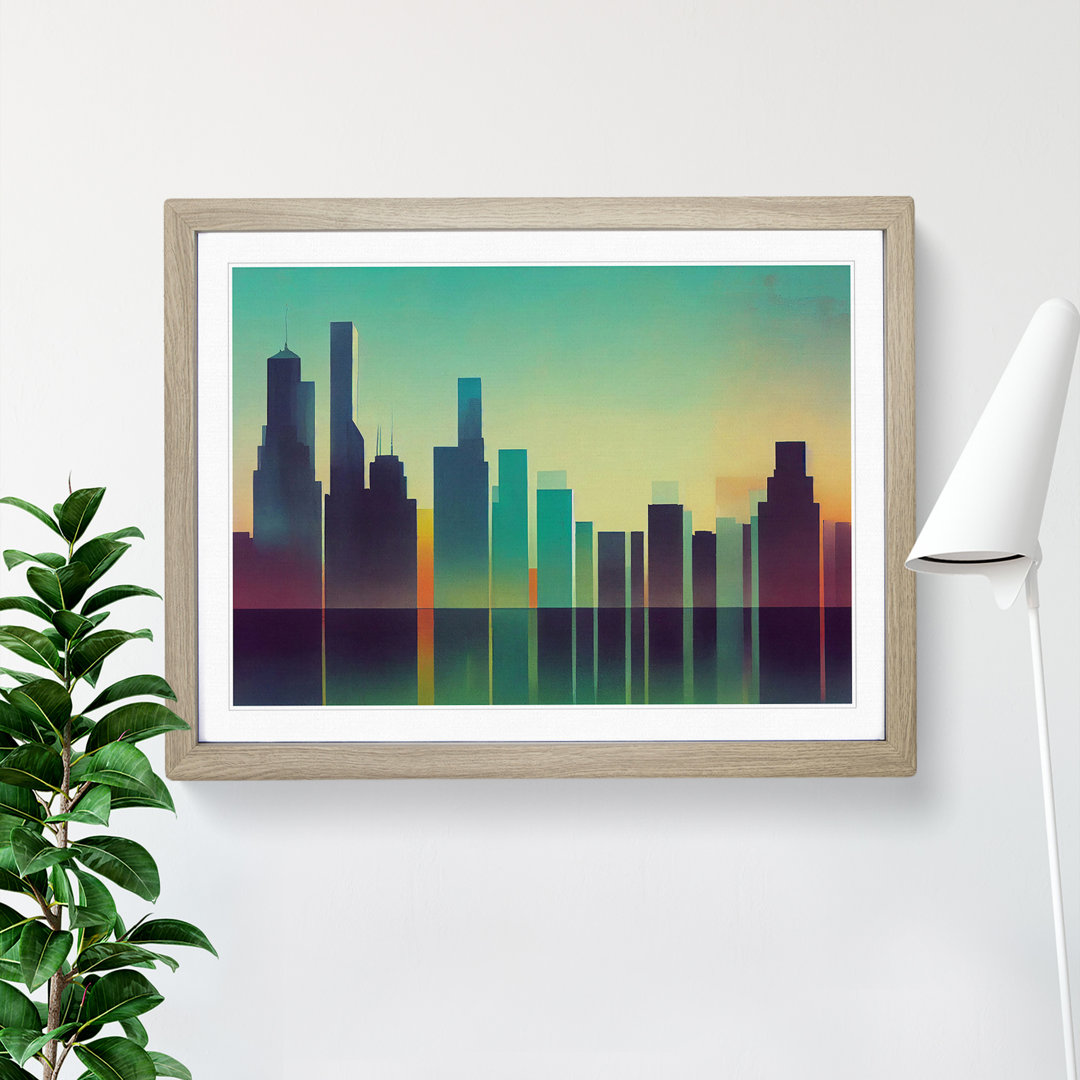 Effervescent Skyscraper Skyline Abstract - Single Picture Frame Painting