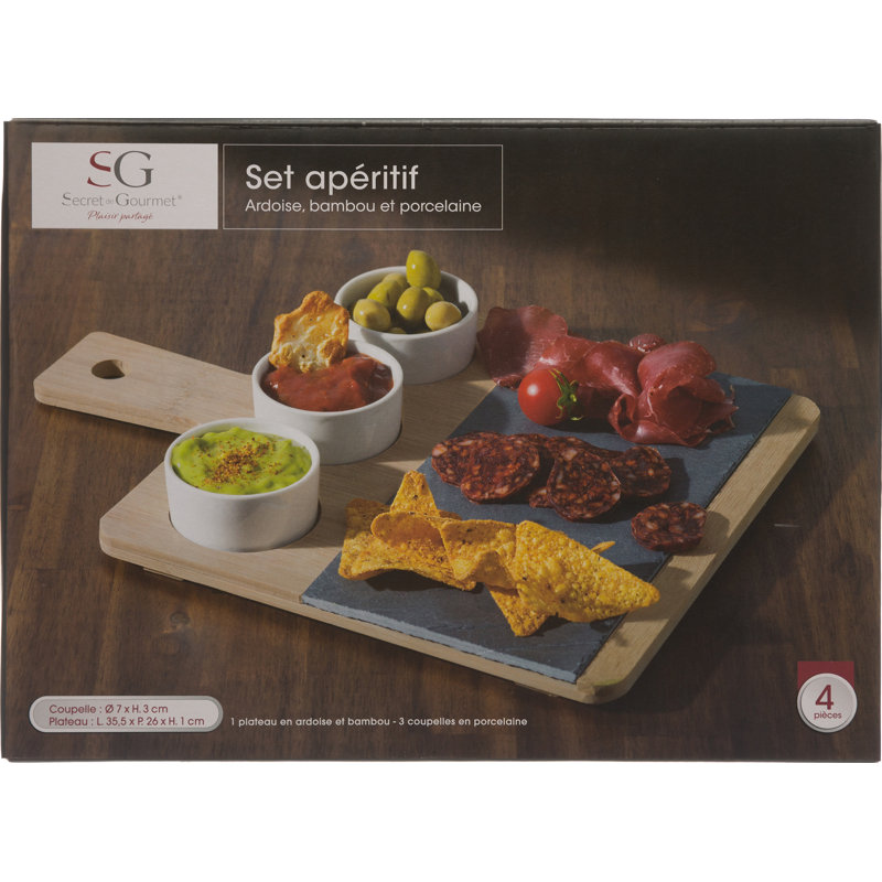 Symple Stuff Bridie Bamboo Condiment Server