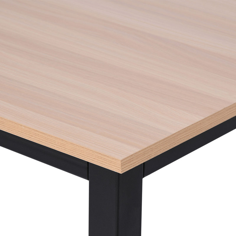 HOMCOM Computer Desk Writing Table Study Metal Frame 120 x 60 x 76cm, Brown/Black, 76cm H x 120cm W x 60cm D