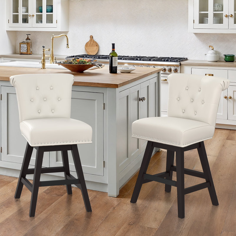 Tabouret de comptoir pivotant 26 po Caesar, Blanc