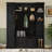 Farmhouse Elegant Hall Tree with 4 Side Cabinets-1547835149