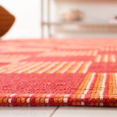 AllModern Della Flatweave Cotton Red/Rust Rug & Reviews | Wayfair