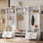  4-in-1 Detachable Snow White Hall Tree, Multi-Functional Coat Rack with Storage Drawers, Cabinet and Shoe Bench for Entryway-2126190554