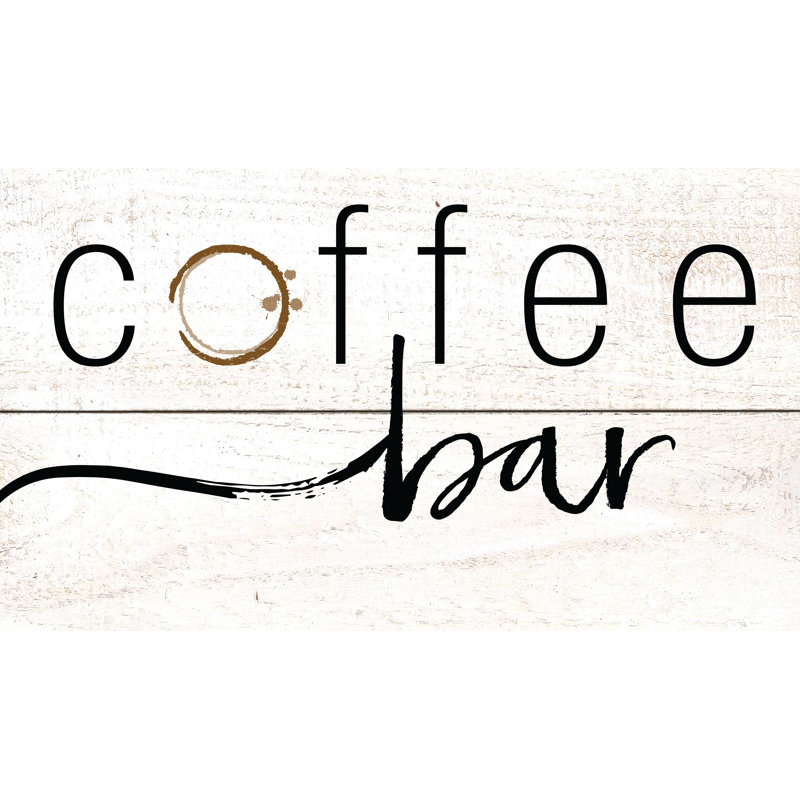 Coffee Bar - Textual Art Print, 30 cm H x 46 cm W , Black Floater Framed