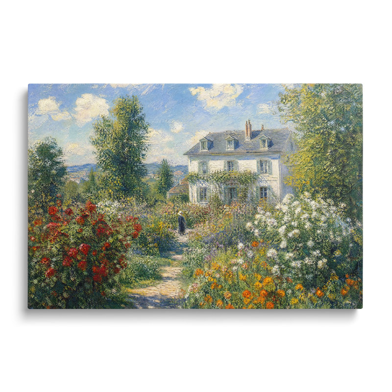 Peinture de jardin de fleurs - 24 po x 36 po, H 24 po x l 36 po