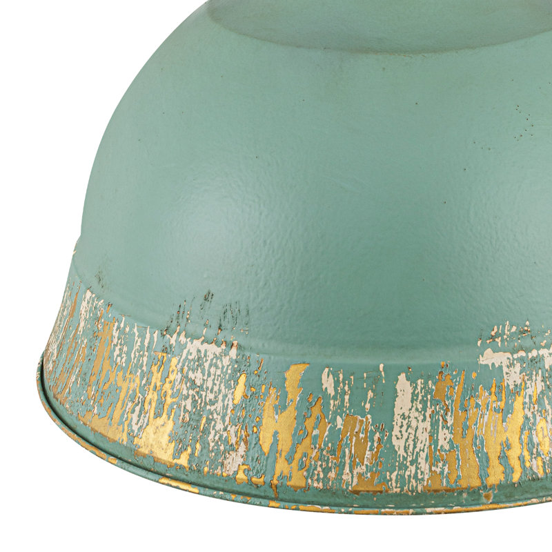 Farmhouse 2-Light Dome Pendant Light With Handcrafted Distressed Finish, Adjustable 78.74" Chain, Vintage Industrial Metal Shade For Kitchen Island Dining Room