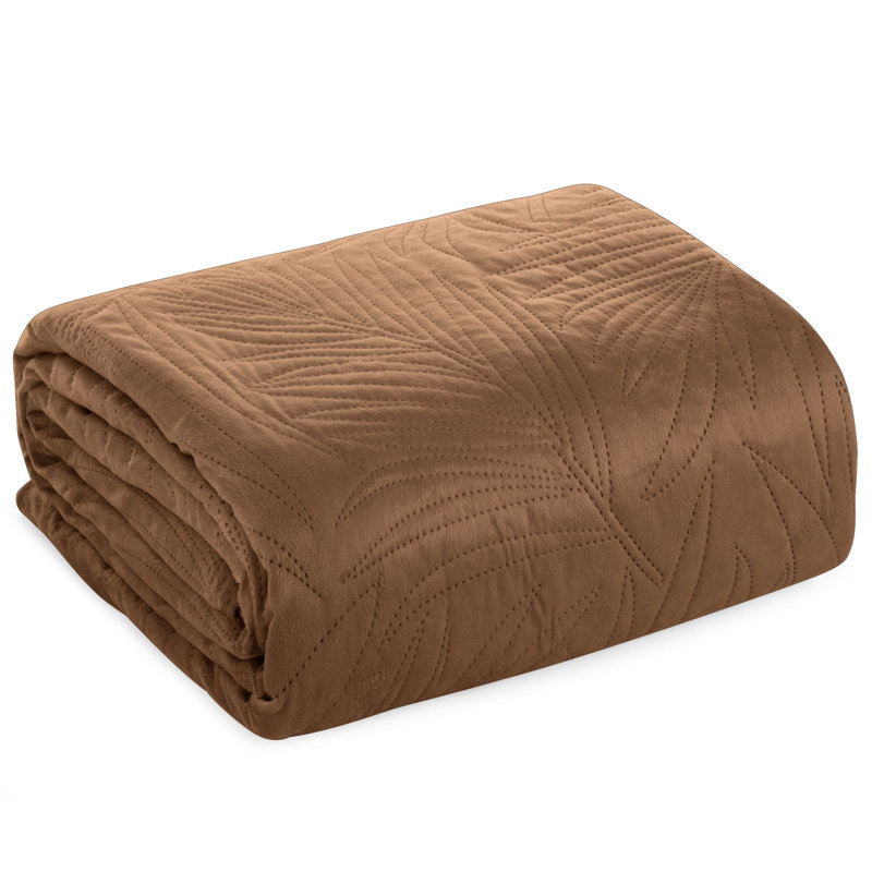 Preble Polyester No Pattern Bedspread, W220 x L240cm, Brick