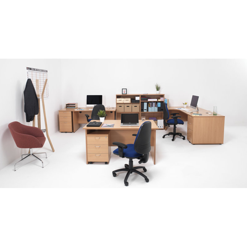 Buariki Desk Shell, Beech, 70cm H x180cm W x 80cm D
