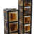 Decorative Geometric Column Sculptures with Square Accents-1983282964