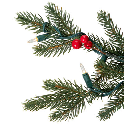 Real Touch Pre-Lit Mixed Noble Spruce Artificial Christmas Tree - 4.5' - Warm White