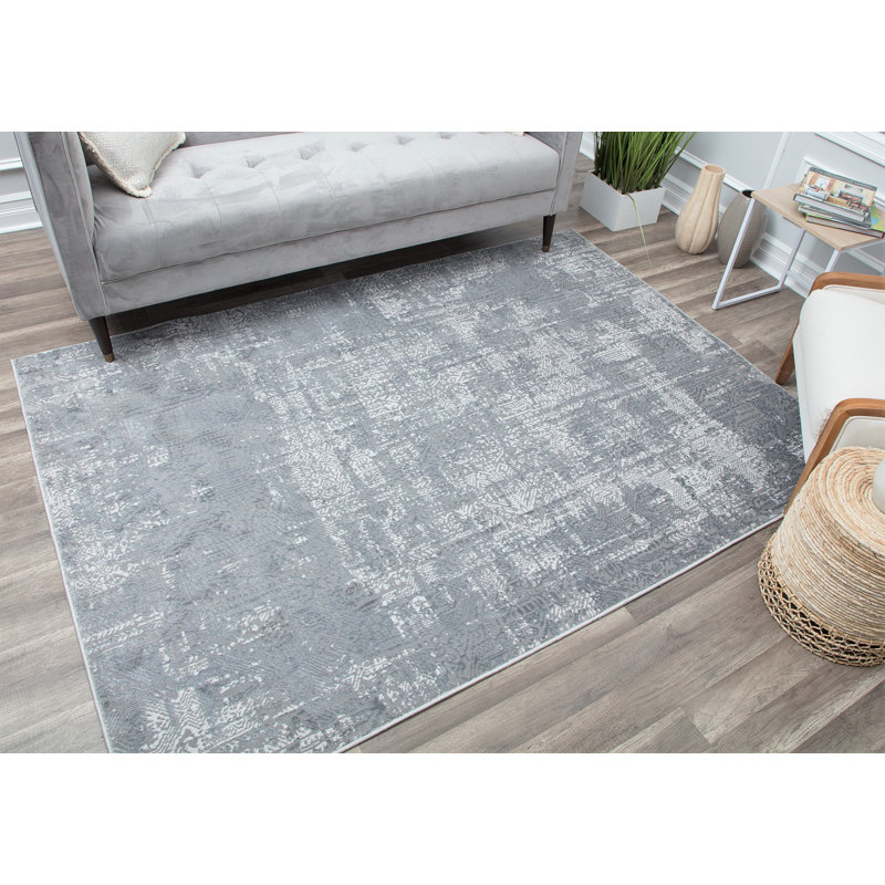 Tapis vintage en denim Elliana, Rectangle 8 pi x 10 pi