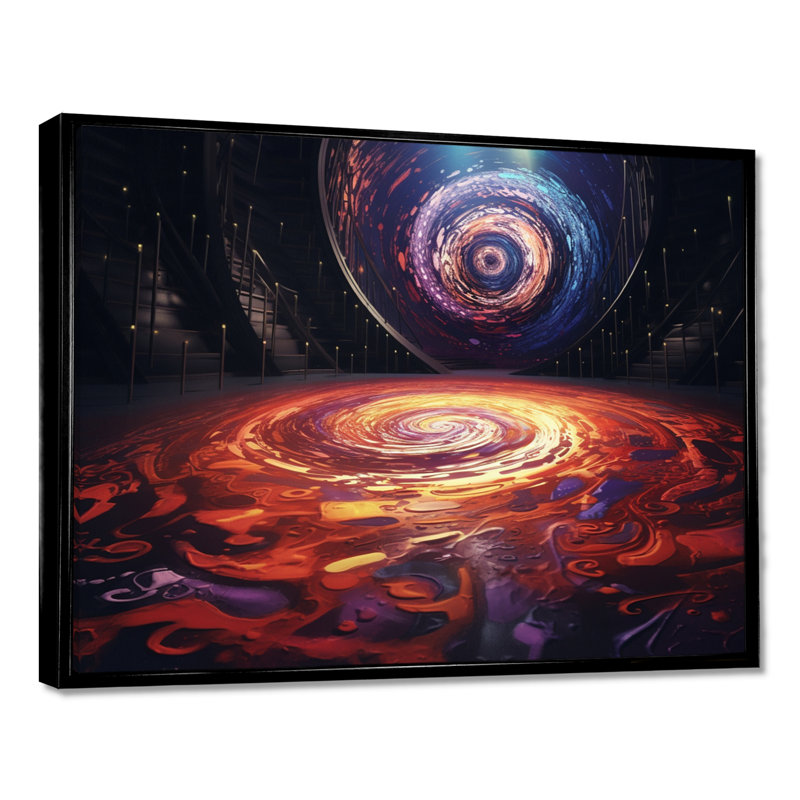Spirale galaxie cosmique tourbillons - espace, paysages, art mural, salon, Toile avec cadre flottant noir