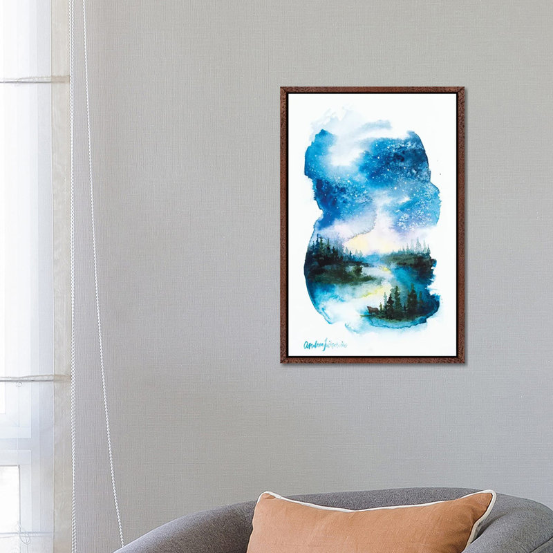 Night Reflections by Andrea Fairservice - Painting on Canvas, Classic Wood Framed, 66.04 cm H x 45.72 cm W