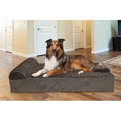 Quilted Faux Fur & Velvet Goliath Chaise Pet Bed
