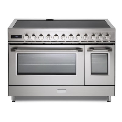 Cuisinière à induction Verona Ultima Series 48 pouces à double four avec 7 éléments à induction (acier inoxydable)