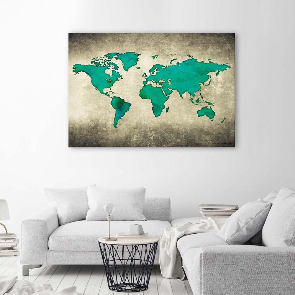 Leinwandbild World Map Green