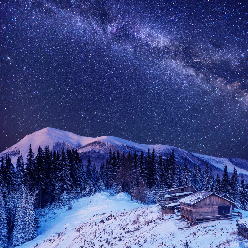 Orovada Christmas Night - Wrapped Canvas Print, 122 cm H x 122 cm W x 3.8 cm D