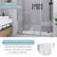 60 po X P 75 po H Porte de douche coulissante réversible semi-sans cadre au fini nickel brossé-127278564