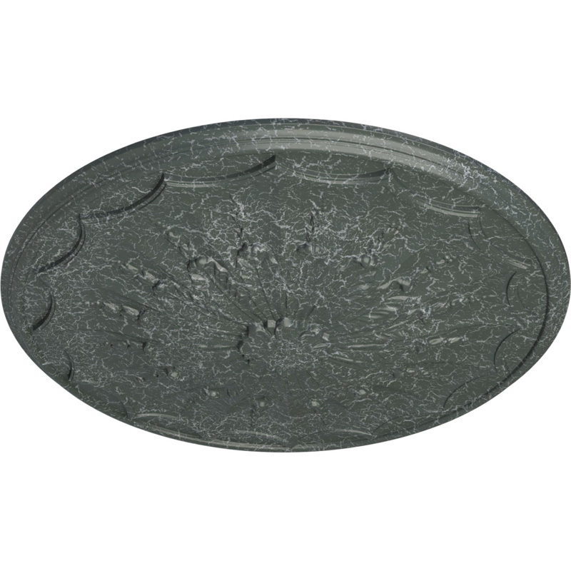 Médaillon de plafond Endurathane Artis, DE 27 1/8 po x P 2 5/8 po, fini craquelé vert athénien peint à la main
